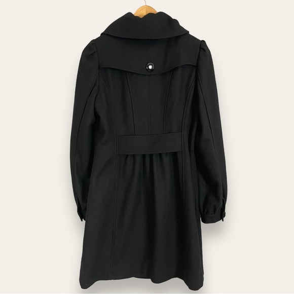 GUESS Coat Wool Blend Women Black Rounded Collar Size Medium Car‎ Coat Feminine - Picture 2 of 13